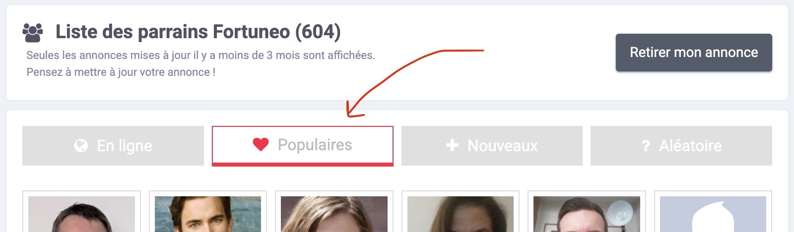 Classement des parrains