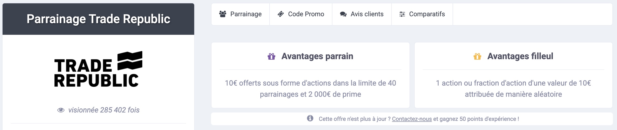 Conditions d'une annonce
